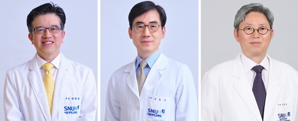 (사진 왼쪽부터)양한광 암진료부원장, 김효수 의생명연구원장, 김병관 보라매병원장.