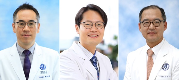 왼쪽부터 강남세브란스병원 이비인후과 임재열 교수, 박영민 교수, 세브란스병원 이비인후과 최은창 교수.