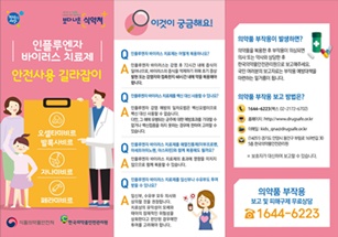 인플루엔자 바이러스 치료제 안전사용 길라잡이(자료 식약처).